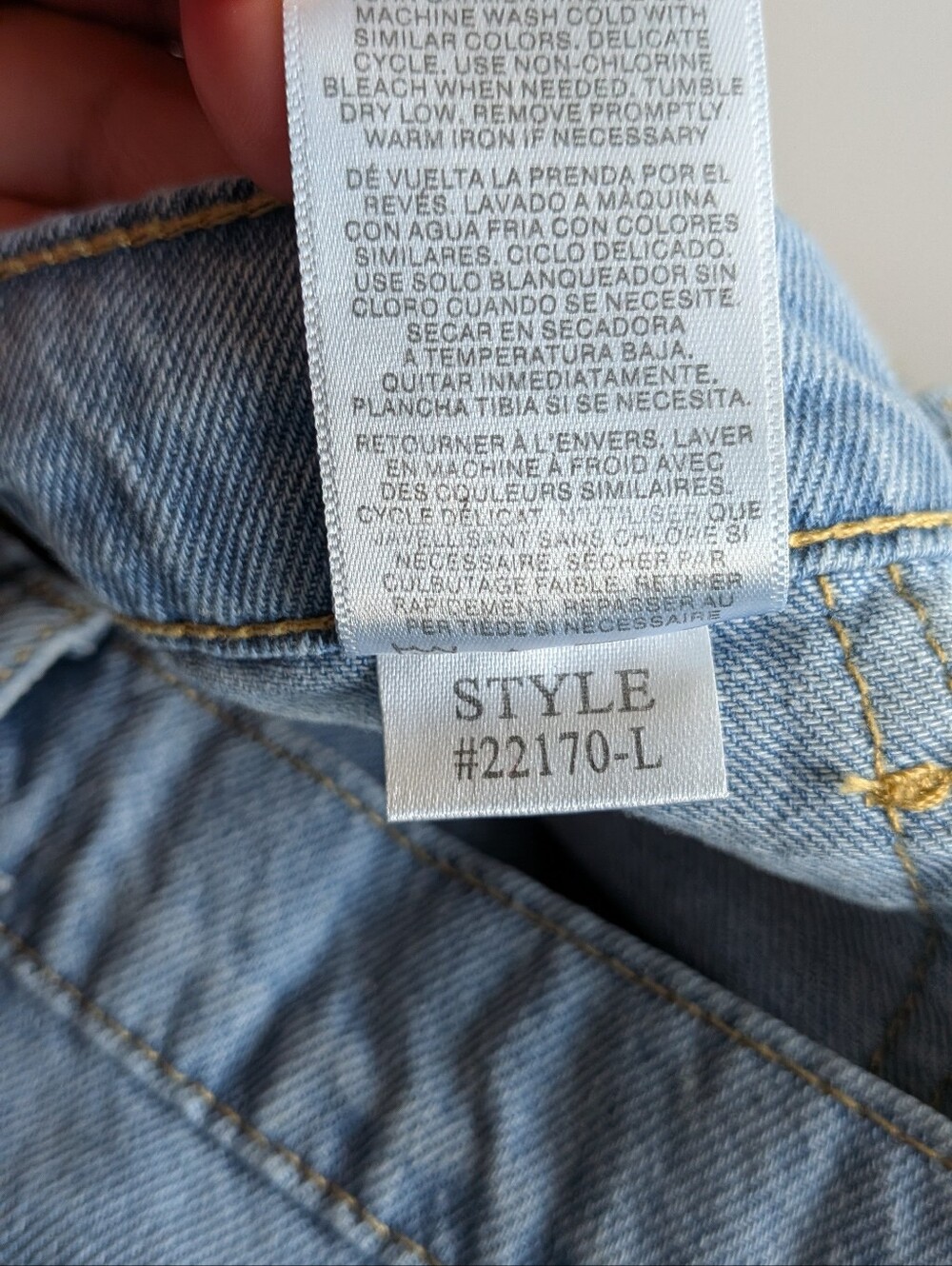 Light Blue Wide Leg Denim Cargo Jeans Junios 5/27 - Picture 5 of 11